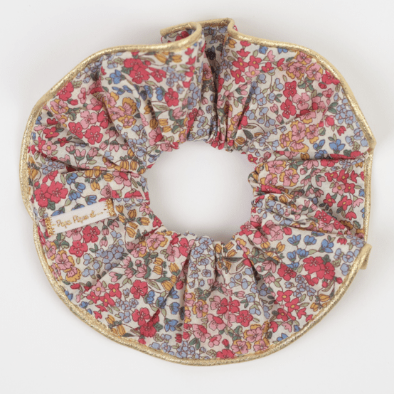 Large Piping Scrunchie porcelaine rosée