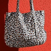 Foldable tote bag leopard