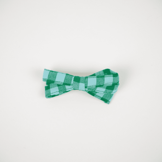 Ribbon clip small  green mint gingham