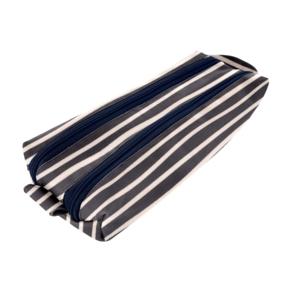 Double compartment school kit striped  ivory navy