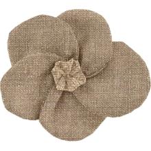 Flower petal hair slide small  copper linen