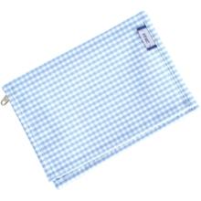Compact wallet sky blue gingham