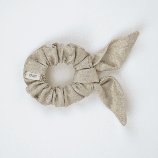 Bunny ear Scrunchie  glitter linen