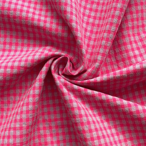 Cotton fabric neon pink gingham