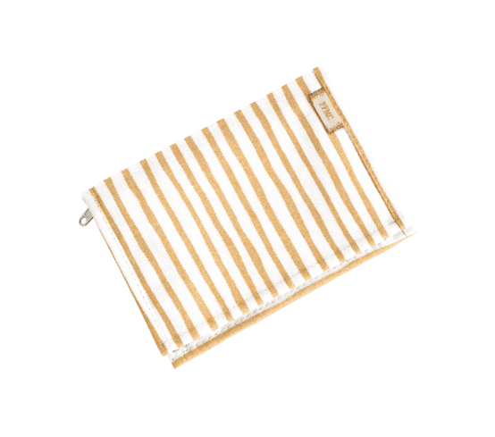 Compact wallet rayé or blanc