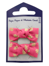 Small bows hair clips feuillage or rose