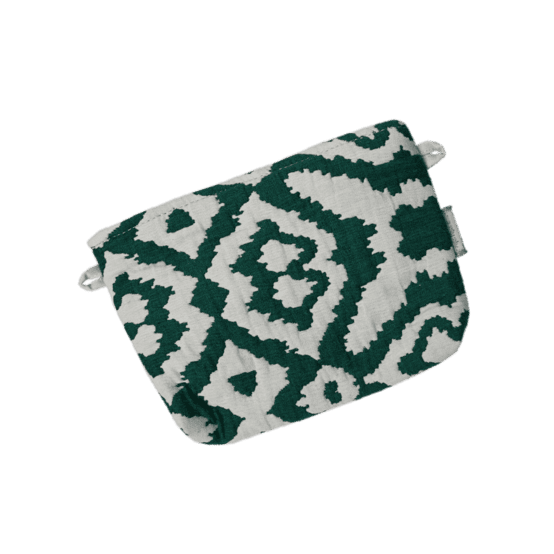 Tiny coton clutch bag jacquard vert