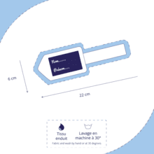 Luggage Tag striped  ivory navy
