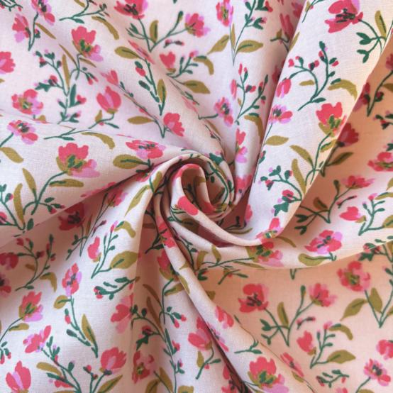 Cotton fabric ex2630 ecru red clearing