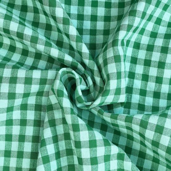 Cotton fabric ex2534 bright green seersucker gingham