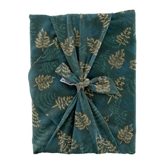 Furoshiki tall 73 x 73 ex2451 green gold fir forest