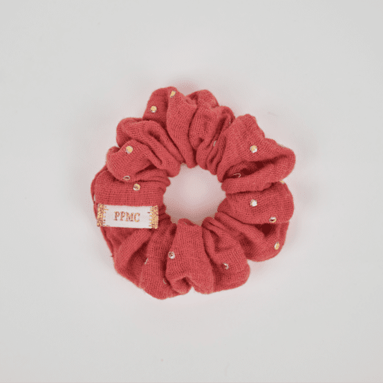 Small scrunchie marsala gold double gauze