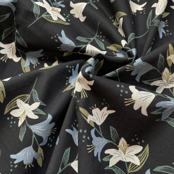 Cotton fabric ex2456 lily black