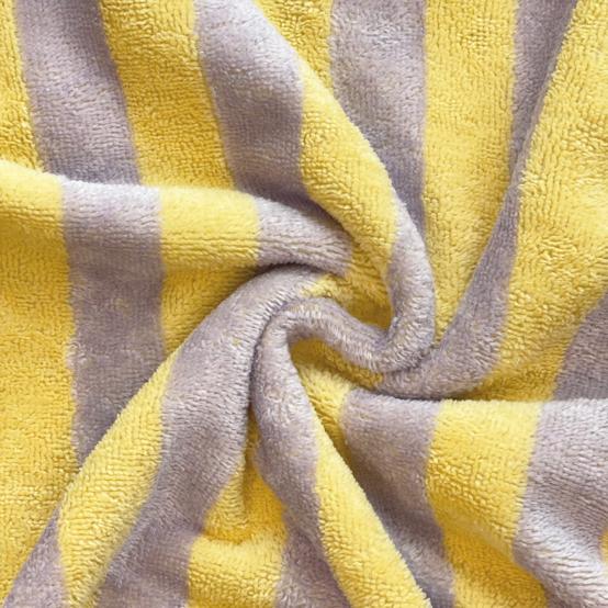 Bamboo terry fabric ex2538 lemon and lilac stripes
