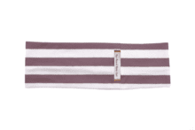Stretch jersey headband  white eggplant stripe