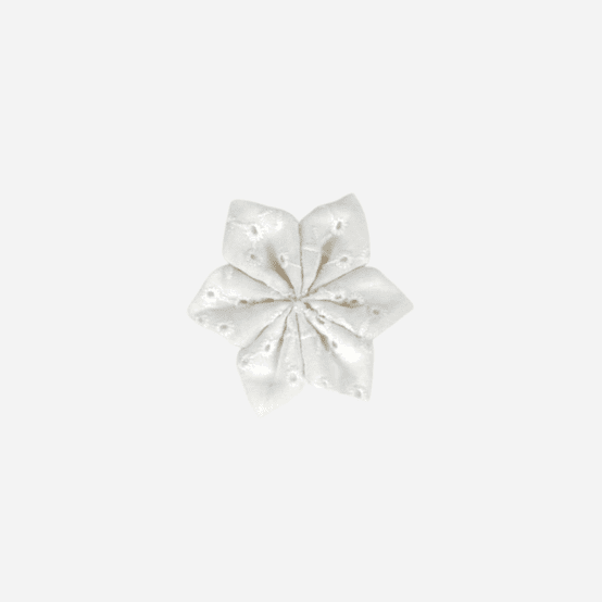 Star flower hairslide starry white english embroidery 