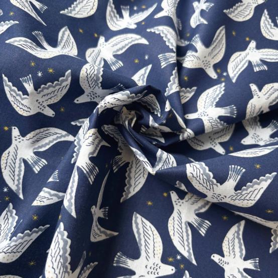 Cotton fabric ex2614 night swallows