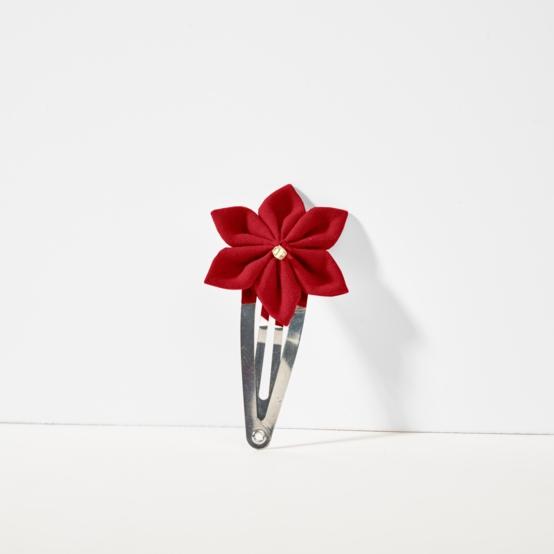 Star flower hairclip red