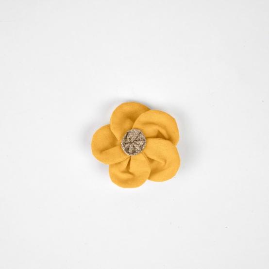 Mini Flower petal hair slide ochre