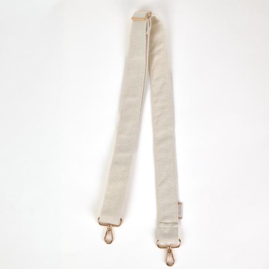 Narrow shoulder strap beige pailleté