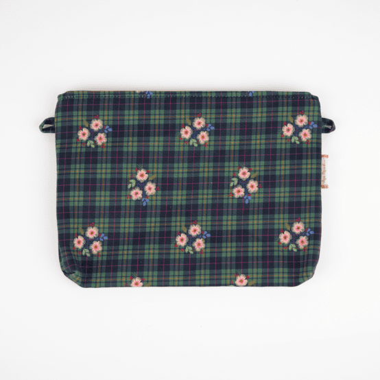 Coton clutch bag tartan fleuri