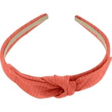 bow headband coral lurex gauze