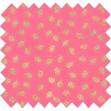 Cotton fabric feuillage or rose