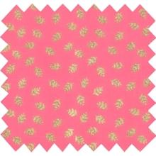 Cotton fabric feuillage or rose