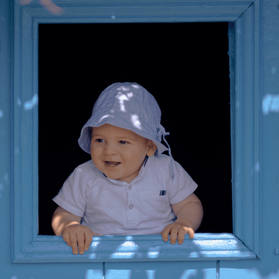 Sun Hat for baby oxford blue