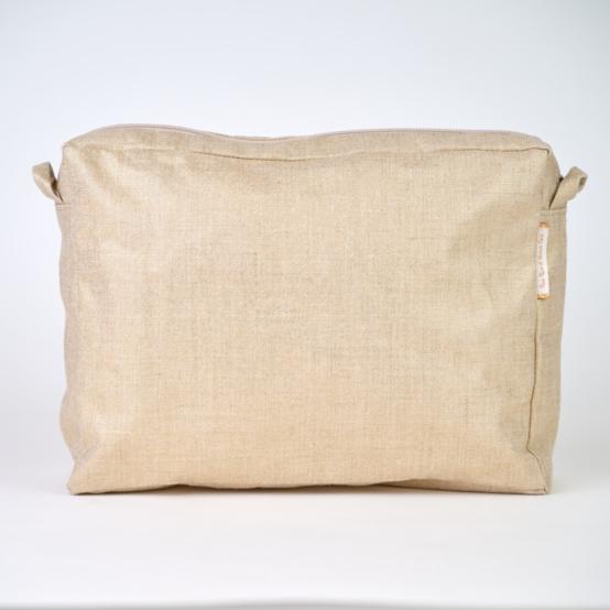 Large shoulder bag base golden linen