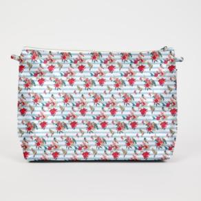 Cosmetic bag with flap horizons fleuris
