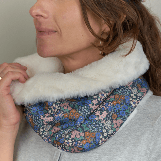 Adult Fur scarf snood monet lilas