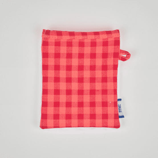 Make-up Remover Glove coral red gingham