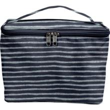 Large vanity striped silver dark blue