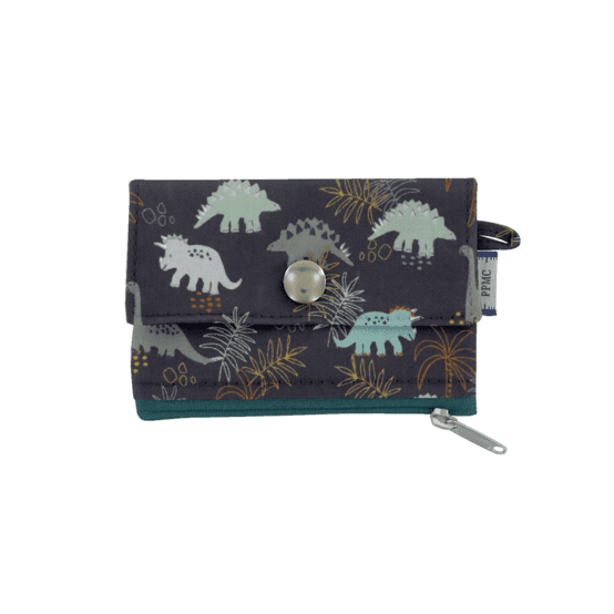 Zipper pouch card purse jurassic dino marine