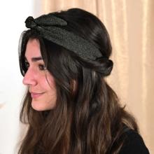 Wire headband retro glitter black