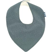 bandana bib gaze pois or bleu gris