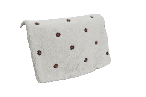 Square flap of saddle bag  moumoute ivoire fleurie