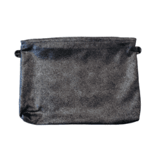 Coton clutch bag suédine pailletée argent