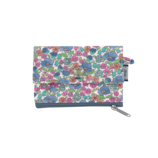 Zipper pouch card purse pastel fleuri