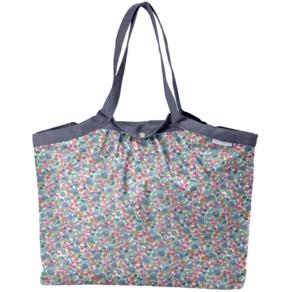 Pleated tote bag - Medium size pastel fleuri