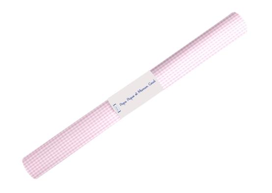 35cm coated fabric coupon pink gingham