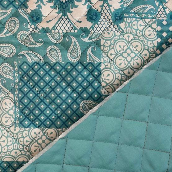 Quilted fabric ex2545 blue patch