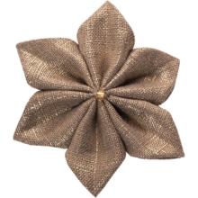 Star flower hairslide copper linen