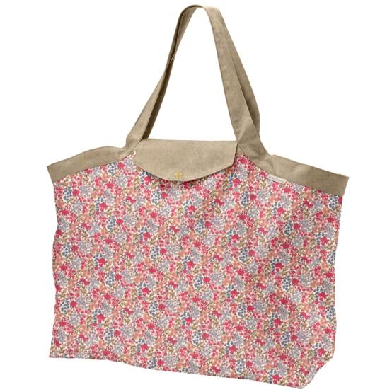 Tote bag with a zip porcelaine rosée