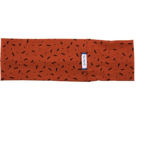 Stretch jersey headband  pois ocre