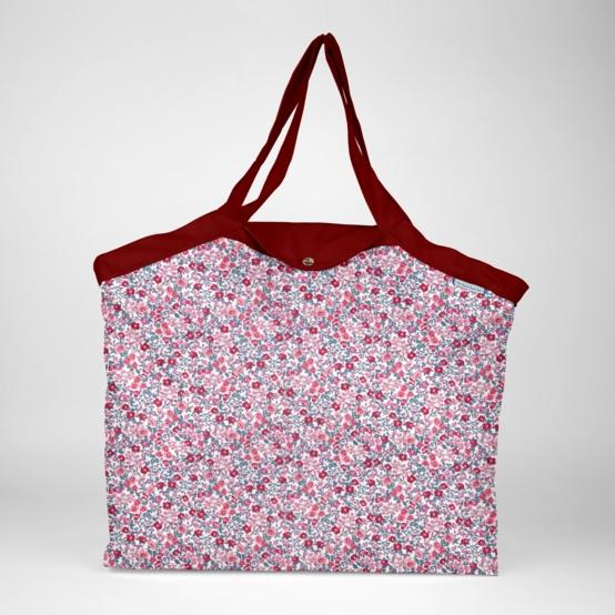 Tote bag with a zip rose grenadine