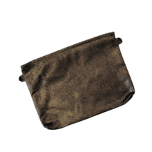 Tiny coton clutch bag suédine pailletée or