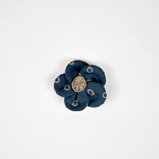 Mini Flower petal hair slide bulle bronze marine
