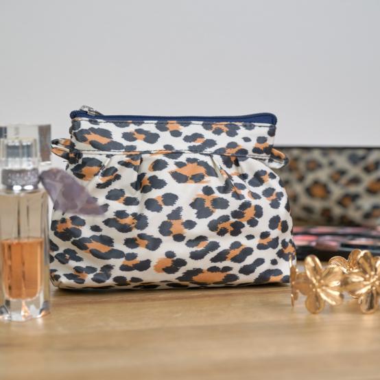 Mini Pleated clutch bag leopard